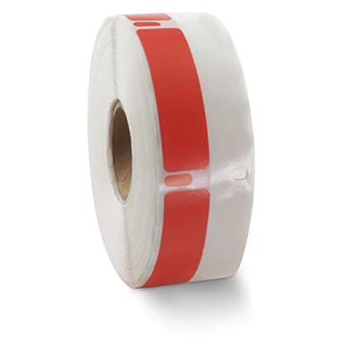 Imagem de BETCKEY Etiquetas coloridas compatíveis com etiquetas de código de barras de biblioteca Dymo 30346 (1,27 x 1,7/8 polegadas), compatível com impressoras Dymo LabelWriter Thermal 450, 4XL e Zebra [1 rolo, 600 etiquetas, vermelha]