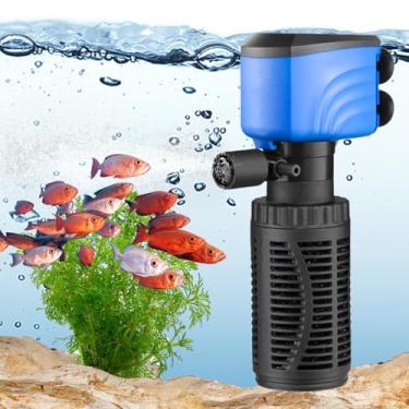 Imagem de Leekimid Filtro de aquário 3 estágios, filtro de peixe de 15 W, filtro de energia submersível para tanque de peixes de 20 a 75 galões, filtro de recipiente de bomba de água de 200 GPH para água