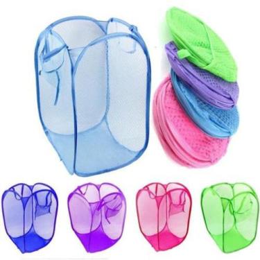Imagem de Cesto De Roupa Suja Flexível Nylon Organizador Brinquedos Dobrável - B