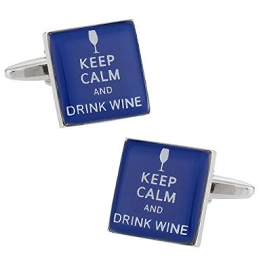 Imagem de Abotoaduras de vinho Keep Calm Cuff-Daddy com caixa de apresentação