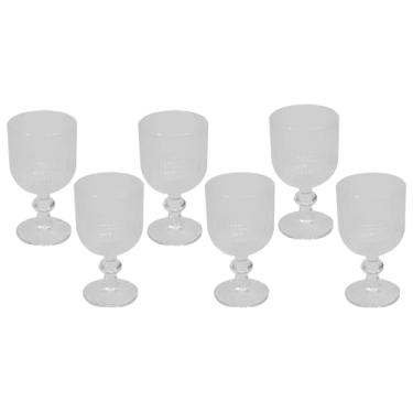 Imagem de Jogo de Taças Vidro Transparente Graffiato 350ml 6 pçs Mimo Style