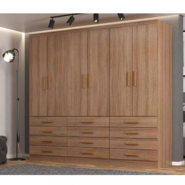 Imagem de Guarda Roupa Casal 6 Portas 12 Gavetas New MÃ´naco Evidencia
