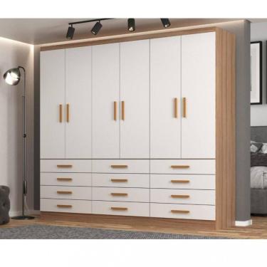Imagem de Guarda Roupa Casal 6 Portas 12 Gavetas New MÃ´naco Evidencia