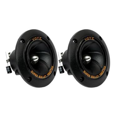 Imagem de VOYZ Tweeters de áudio de 3,5 polegadas 400W super Bullet para áudio de carro, alto-falantes ultrafinos de titânio de 4 a 8 Ohm, par de montagem fácil (2 peças) - Modelo PET-1919
