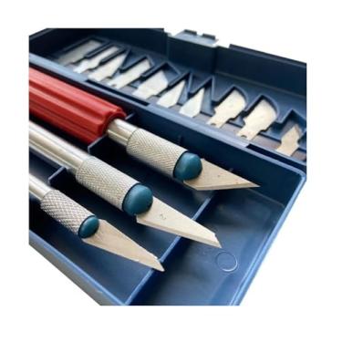 Imagem de Kit Estilete de Precisão Jogo com 16 Peças com Estojo Artesanato Costura Arte