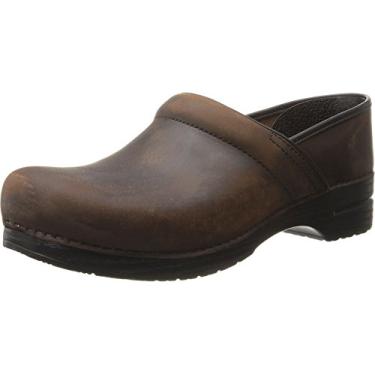 Imagem de Dansko Sapato feminino sem cadarço, conforto o dia todo, suporte de arco, Marrom antigo/preto, 6.5-7