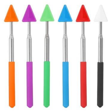 Imagem de PATIKIL Ponteiro telescópico para professores, 6 peças, ponteiro de flecha, para sala de aula, ponteiro extensível, portátil, para apresentadores, quadro branco, 6 cores