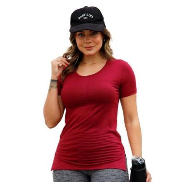 Imagem de Blusa tapa bumbum viscose fitness academia esportes - LUFRAN, M, Bordô