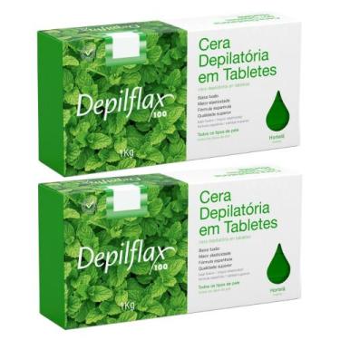 Imagem de Combo 2kg cera quente hortelã em tabletes para depilação depilflax