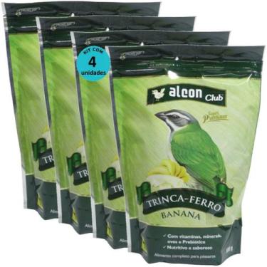 Imagem de Alcon club trinca-ferro banana 500g kit com 4 ração para pássaros