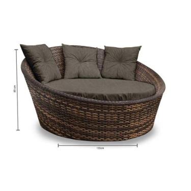 Imagem de Chaise Orbit em Fibra Sintética - Tecido Duna Fendi - New Garden 