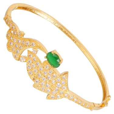 Imagem de Touchstone Impressão indiana Bollywood atraente princesa escolha zircônia cúbica CZs designer joias articuladas pulseira em tom dourado ou branco para mulheres., Sem pedras preciosas