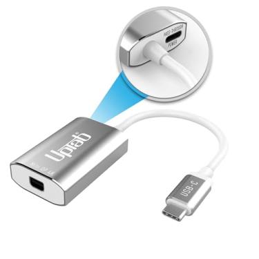 Imagem de Adaptador USB C para Mini DisplayPort uptab 4K@60Hz USB-C Thunderbolt 3 para MDP adaptador com porta de alimentação para MacBook Pro/Air, iPad Pro, Mac Mini M4, iMac e mais (prata)
