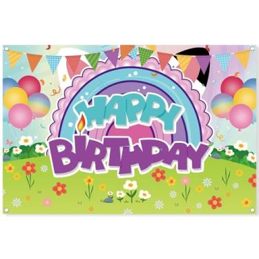 Imagem de Fundo de festa de aniversário com tema de gato fofo de desenho animado 1,8 x 1,2 m, faixa de festa de fotografia para chá de bebê, menino, menina, festa de aniversário, decoração de casa