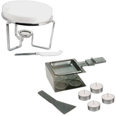 Imagem de Rechaud Para Queijo Brie Porcelana Com Faca e Jogo De Raclette 10 Peças