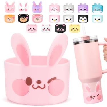 Imagem de Tizuxa Para Stanley Boot, bota de silicone coelhinho fofo para Stanley Cup 1,134 g Quencher Adventure Tumbler, bota de garrafa de água para Stanley Iceflow 20 850.5 g, Stanley Cup Boots Accessories