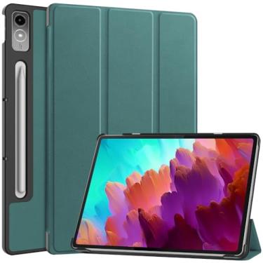 Imagem de Kepuch Custer Capas para Lenovo Tab P12 Pro 2nd 12.7 2024 / Tab P12 TB371FC TB-370FU 2023,Couro-PU Bolsas Estojos - Verde