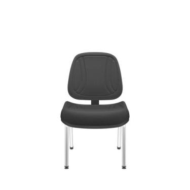 Imagem de Cadeira premium executiva fixa 4 pés com costura sem braço - MOVEIS VI