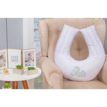 Imagem de Almofada Amamentação Amiguinhos Bordada para Bebê - Miguel Baby, Dino 