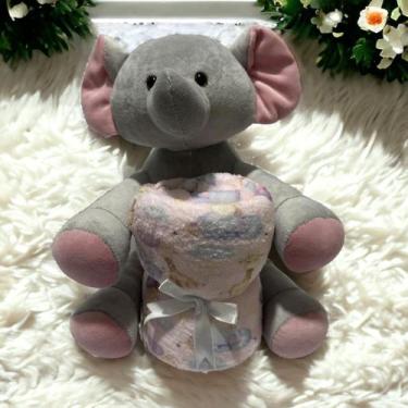 Imagem de Kit Bichinho De Pelucia Com Mantinha Para Bebe Menina - Miguel Baby, E