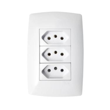 Imagem de Conjunto Tomada Tripla Com Placa 20A Home