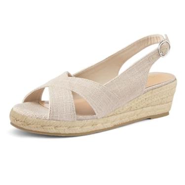 Imagem de mysoft Sandálias Femininas De Alpargatas, Plataforma Baixa, Bico Aberto, Tira No Tornozelo, Cruzadas, Sem Cadarço, Sapatos De Verão