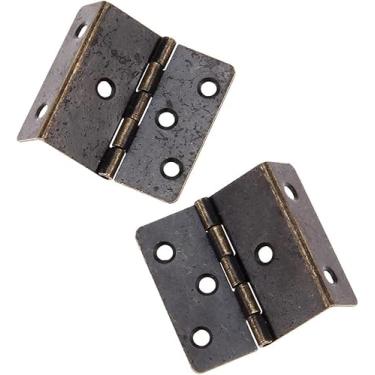 Imagem de Mini dobradiças, dobradiças de bumbum retrô, 2 peças de liga de zinco de 43 x 17 mm para decoração de móveis de porta de armário dobradiça vintage joias caixas de madeira dobradiça de bagagem bronze