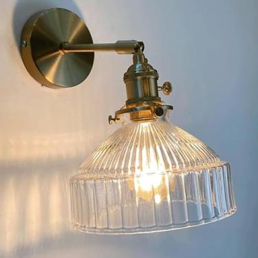 Imagem de Luminária de parede de cabeceira estilo nórdico, estilo latão, com base simples, estilo macaron, criativa, para sala de estar, bar, cozinha, corredor, estudo, sala de jantar (branca)