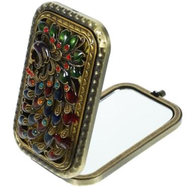 Imagem de Packove Mini Espelho Lateral Espelho De Bolso Vintage Espelho Compacto De Maquiagem Espelho De Bolso Lateral Para Viagens Ao Ar Livre (Cor Aleatória)