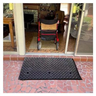 Imagem de Limiar de borracha para rampa, rampa móvel, rampa de limiar, rampa para cadeira de rodas, rampa de borracha preta, rampa de entrada, rampa de scooter, antiderrapante, durável (preto 10 cm/3,9 pol) (10