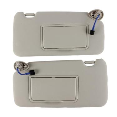 Imagem de PEVEST Viseira de sol com luzes e espelho LH lado do motorista - interior cinza platina para Honda HR-V EX-L/EX/LX/Sport 2016-2022 | Substitui OE:83230-T7W-A12ZA, 83280-T7W-A11ZA (Honda HRV 16-22