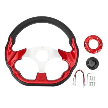 Imagem de Volta de Direção Universal, Volante de Carro Com Estilo de Corrida de 13 Polegadas Com Material Aprimorado PU e Conforto para a Maioria Dos Veículos Com Parafusos e Chaveiros
