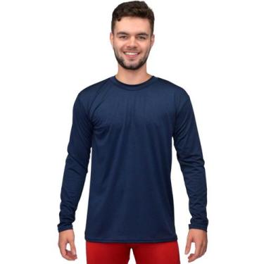 Imagem de Camisa Térmica Compressão Segunda Pele Proteção Uv - Golden Modas, Azu