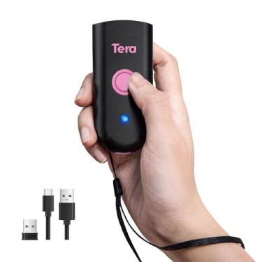 Imagem de Tera Mini scanner de código de barras 1D: scanner a laser sem fio à prova d'água 3 em 1 compatível com Bluetooth USB com fio leitor de código de barras portátil para logística de loja funciona com iOS
