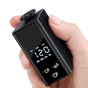 Imagem de EXTRACTME Mini bomba de pneu elétrica portátil com medidor, 120PSI, parada automática, recarregável tipo C, adequada para motocicletas, bicicletas, bicicletas elétricas