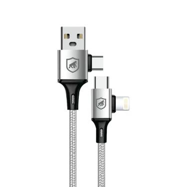 Imagem de Cabo 4 em 1 - Carregamento Rápido 65W - USB-A, Tipo-C e Lightning - 1M - Discovery - Gshield