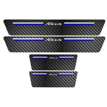 Imagem de Kit Soleira Protetora Porta Premium Blue Fibra Carbono Focus - Jhow Ad
