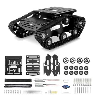 Imagem de YonPhsy Robot Tracked Tank Car Chassis, Shock Absorbing Robot Chassis Full-Metal Robotic Moving Platform Track for Raspberry Pi Arduino Jetson Microb DIY Maker Smart Car Learning Kit