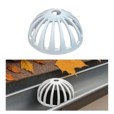 Imagem de Ralo Abacaxi Hemisférico Alumínio Branco Anti Folhas para Tubo de 150mm 6 polegadas Calhas Telhado