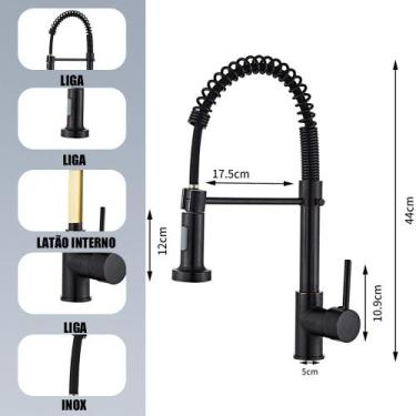 Imagem de Torneira Cozinha Gourmet Monocomando Com Spray Extensor FBH05310 - oem