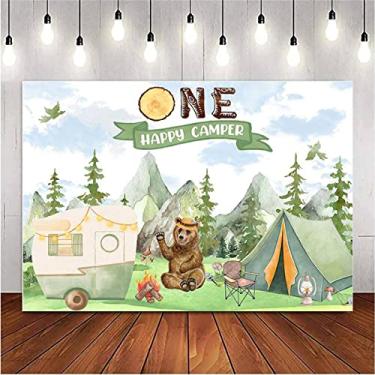 Imagem de Tenda de acampamento de fundo para fotografia de animais da floresta, fundo de primeiro aniversário, selva, aventura, acampamento, tema de festa, artigos para festa de aniversário, recém-nascidos, chá