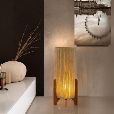 Imagem de Luminaria Chão Milão Canhão Corda Sisal Sala Quarto Palha