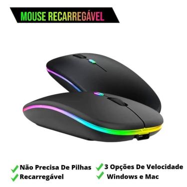 Imagem de Mouse Rgb Led Anatômico Recarregável 2.4g