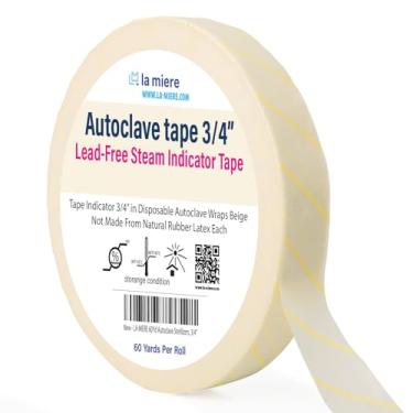Imagem de LA MIERE Fita Para Autoclave 3/4'' X 60 Jardas, Esterilização Indicada Instrumentos Odontológicos, Cirúrgicos, Acessórios Tatuagem