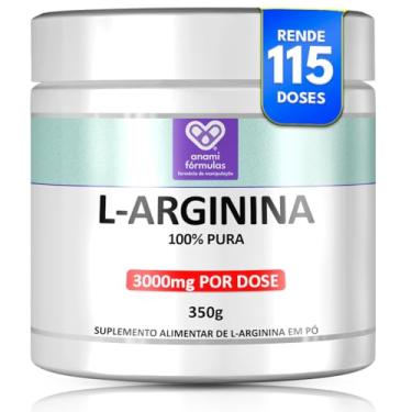Imagem de Arginina Em Pó 100% Pura | 350g 115 Doses - Ativo Importado