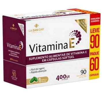 Imagem de Vitamina E 400ui Leve 90 / Pague 60 Cápsulas - La San Day - La San-Day