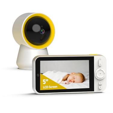 Imagem de Ellie Baby Pro Babá Eletrônica Ellie, Tela Ips De 5", Câmera Hd 1080P Sem Wi-Fi, Bateria Com Duração De 6000 Ma, Longa Distância De 300 M, Monitoramento Inteligente: Detecção De Choro, Cerca Virtual