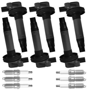 Imagem de wzyufon Conjunto De 6 Bobinas Ignição Uf533 Df520 Sp589 Sp520, Velas Compatíveis Com Ford Edge Explorer 3,5L E 3,7L, F-150, Taurus Transit-150, Transit-250, Transit-350, Mks, Mkt, Mkx, Mkz, 2011-201
