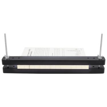 Imagem de BENECREAT Prensa de encadernação de livros de madeira, prensa retangular preta de 38 x 3,8 cm para encadernação feita à mão, prensa manual de papel