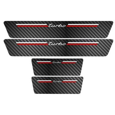 Imagem de Kit Soleira Protetora Porta Premium Red Carbono - Turbo - Jhow Adesivo